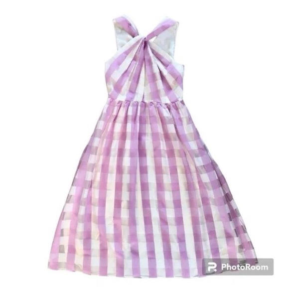 Pink and White Gingham Halter Dress - Picture 2 of 7